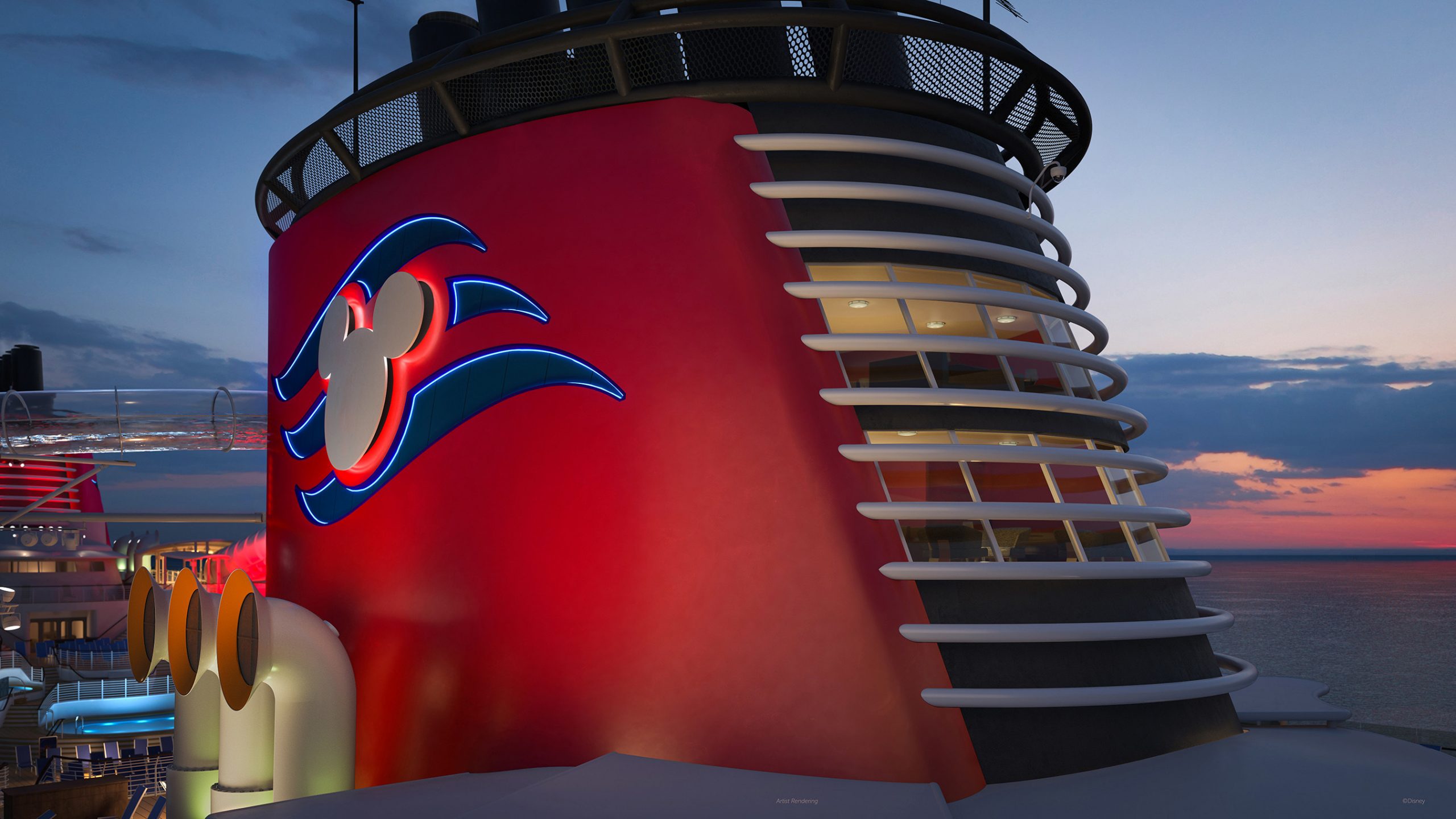 Disney Cruise Line’s new, eye-popping funnel penthouse suite is the first of its kind