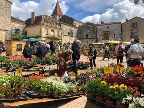 Monpazier Flower Market, Dordogne France