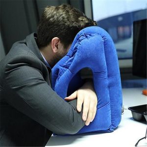 Soft Inflatable Curved Upright Travel Pillow