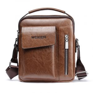 Classic Leather-Look Cross-Body Bag with Magnetic Flap and Multiple Pockets